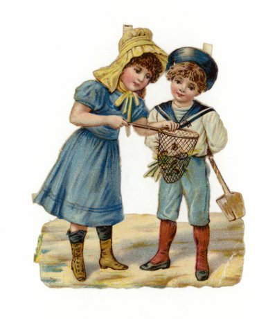Menina menino, pesca, praia de American School