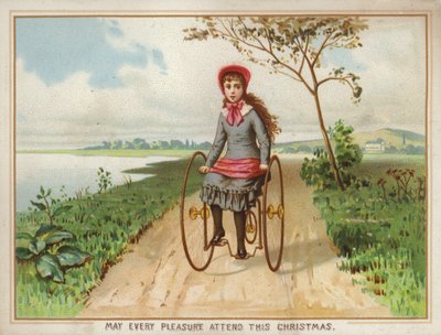 Menina andando de triciclo no país de American School