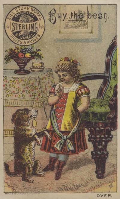 Menina ensinando um cachorro a implorar de American School