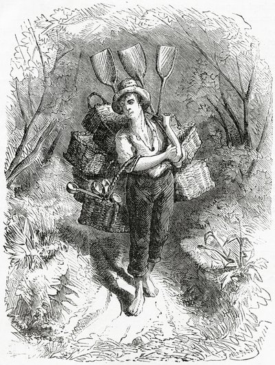 Indo para a loja, ilustração para um longa-metragem, A Community of Outcasts, do Appletons Journal, 23 de março de 1872 de American School