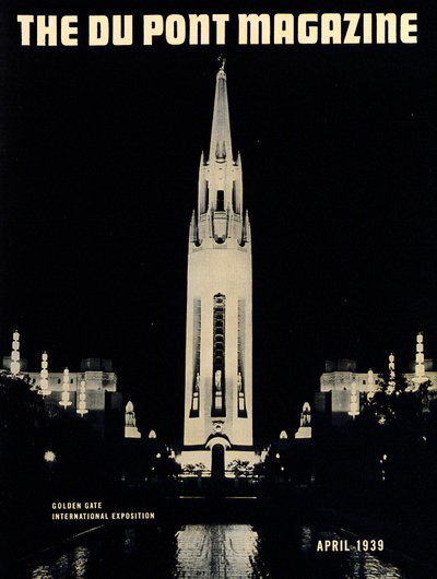 Golden Gate International Exposition, capa da revista DuPont, abril de 1939 de American School