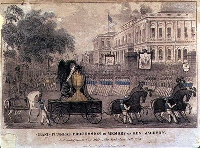 Grande Procissão Funerária em Memória do General Jackson, gravada e pub. por Henry R. Robinson (fl.1833-51) Nova Iorque de American School