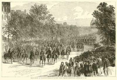 Grande revisão em Washington, cavalaria dos Sheridans passando pela Avenida Pensilvânia, 23 de maio de 1865, maio de 1865 de American School