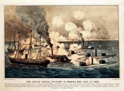 Grande Vitória Naval em Mobile Bay, 5 de agosto de 1864, pub. 1864. de American School