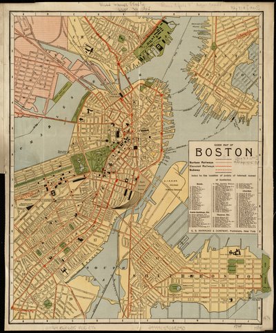 Mapa guia de Boston de American School
