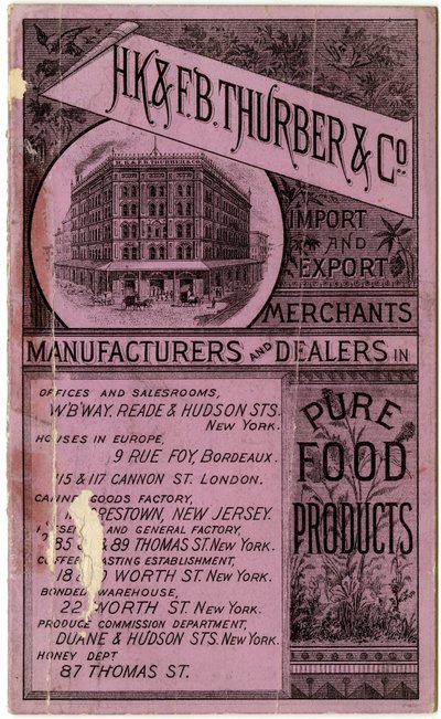 Livreto comercial HK & FB Thurber & Co., recto (brochura gravada) de American School