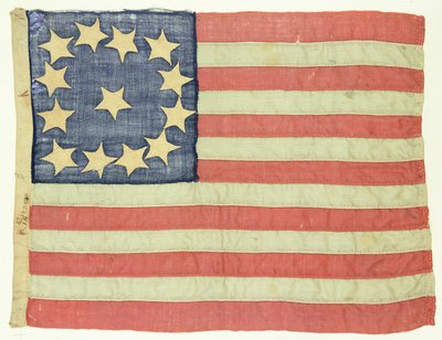 Bandeira Handsewn com Treze Estrelas, c.1830-80 (lã e algodão) de American School