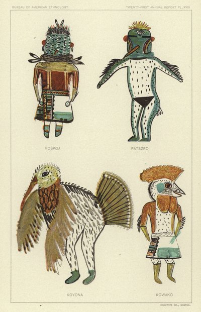 Hospoa, Paszro, Koyona, Kowako (litografia a cores) de American School