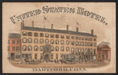 Hotel Trade Card (gravação a cores) de American School