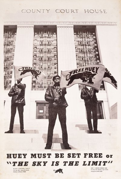 Huey deve ser liberado ou &39;O céu é o limite&39;, c. 1970 (litografia) de American School
