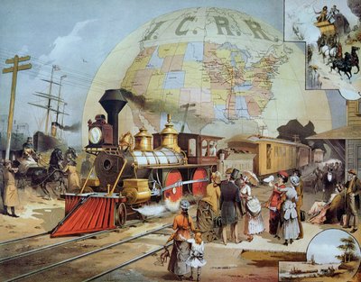 Illinois Central Railroad, c.1886 (cor litho) de American School