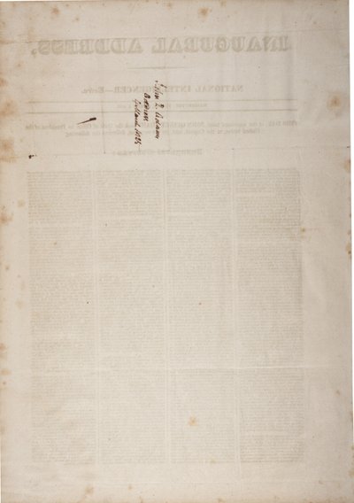 Discurso inaugural de John Quincy Adams, 4 de março de 1825 (ver também GLC 696059) de American School