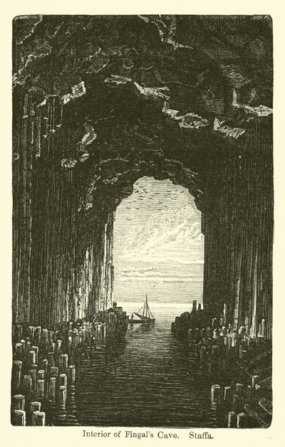 Interior, de, Fingals, caverna, Staffa de American School