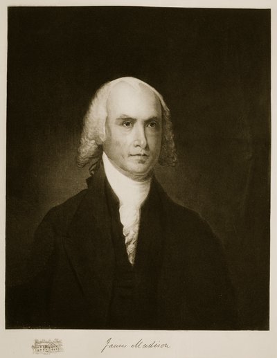 James Madison, 4º Presidente dos Estados Unidos da América, pub. 1901 (fotogravura) de American School