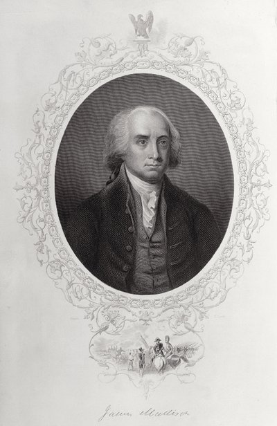 James Madison, de "A História dos Estados Unidos", vol. Eu, de Charles Mackay, gravado por C. Cook de American School