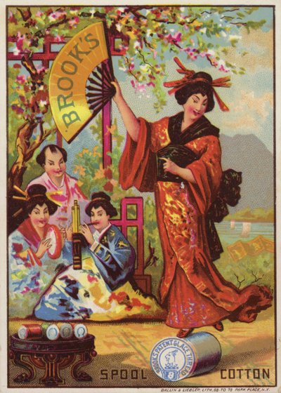 Senhora japonesa dançando no carretel de algodão de American School