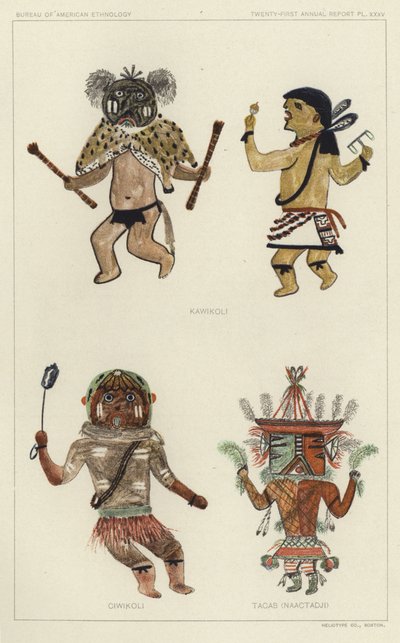 Kawikoli, Ciwikoli, Tacab (Naactadji) (litografia a cores) de American School