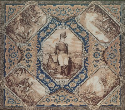 Lenço com retrato de Zachary Taylor e batalhas da Guerra Mexicana (1846-8), 1848 (algodão) de American School