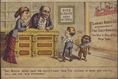 As crianças aqui limpas de American School