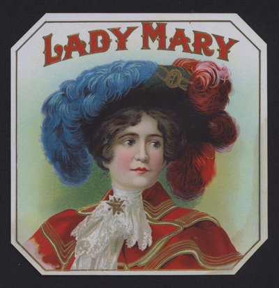 Lady Mary, etiqueta de charuto (cromolito) de American School
