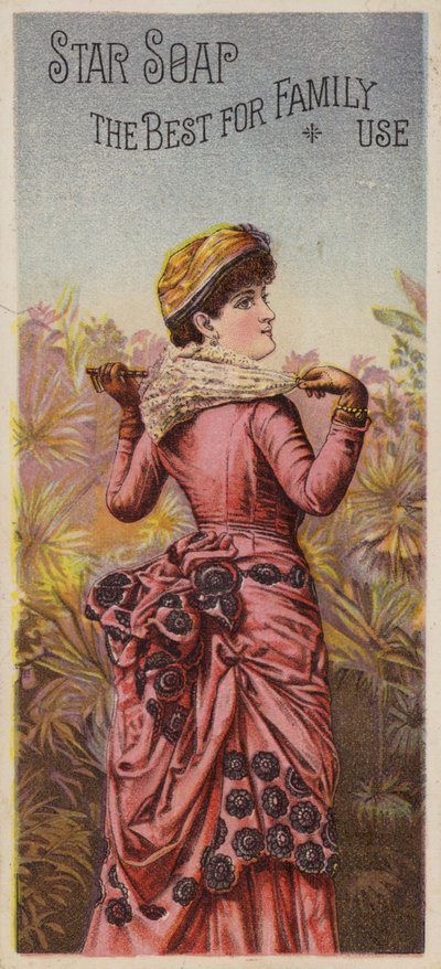 Senhora posando com parasol de American School