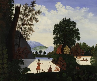 Paisagem com índios, 1880 de American School