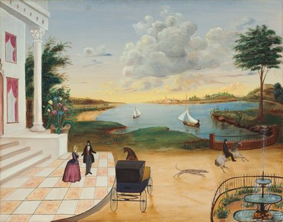 Deixando a mansão, c.1850-55 de American School