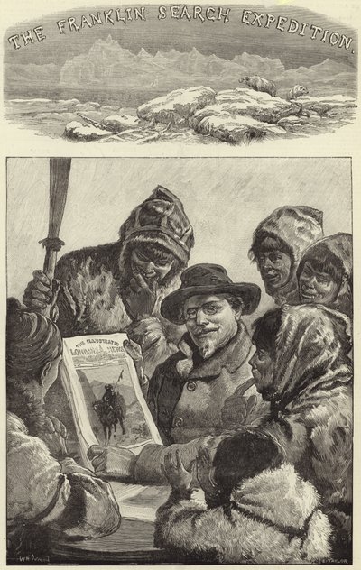 Tenente Schwatka mostrando ao esquimaux o Illustrated London News de American School