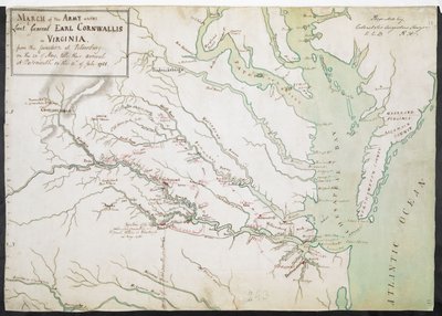 MARCHA do EXÉRCITO sob o comando do Tenente-General EARL CORNWALLIS na VIRGÍNIA, desde a JUNÇÃO em Petersburgo, em 20 de maio, até à sua chegada a Portsmouth, em 12 de julho de 1781 de American School