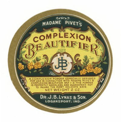 Madame Pivets Complexion Beautifier, etiqueta de American School