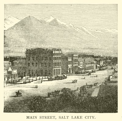 Rua principal, Salt Lake City (gravura) de American School