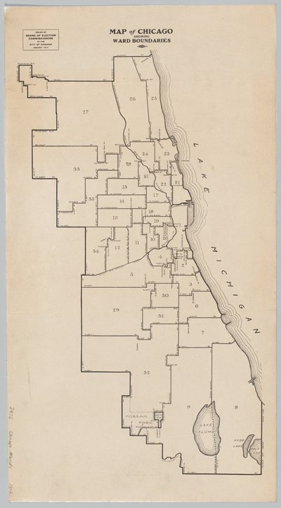 Mapa de Chicago mostrando os limites da ala de American School