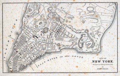 Mapa de Nova Iorque (litho) de American School