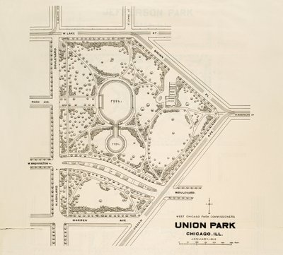 Mapa de Union Park, Chicago, Illinois de American School