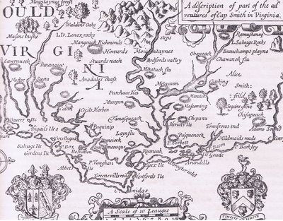 Mapa da Virgínia, ilustração de Cassell