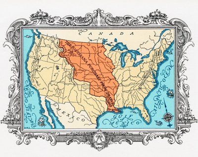 Mapa da compra do Louisiana de American School