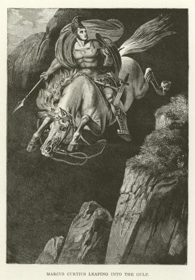 Marcus Curtius saltando para o Golfo de American School