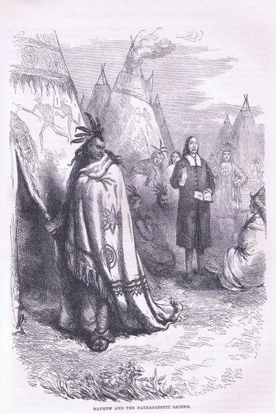 Mayhew and the Naragansett 1674, ilustração de Cassell