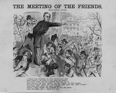 Encontro dos amigos, City Hall Park, publicado por HL Stephens, Nova York, c.1863 de American School