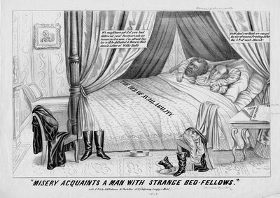 A miséria familiariza um homem com leigos estranhos, publicado por HR Robinson, Nova York, 1848 de American School