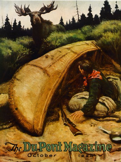 Moose attack !, capa da revista DuPont, outubro de 1924 de American School