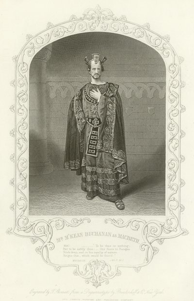 Sr. MKean Buchanan como Macbeth, ato III, cena i de American School