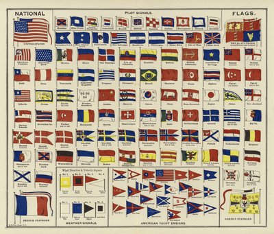 Bandeiras Nacionais, Sinais Piloto, Sinais Meteorológicos, Ensigns American Yacht de American School