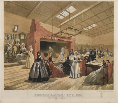 New England Kitchen, Feira Sanitária de Brooklyn, 1864 de American School