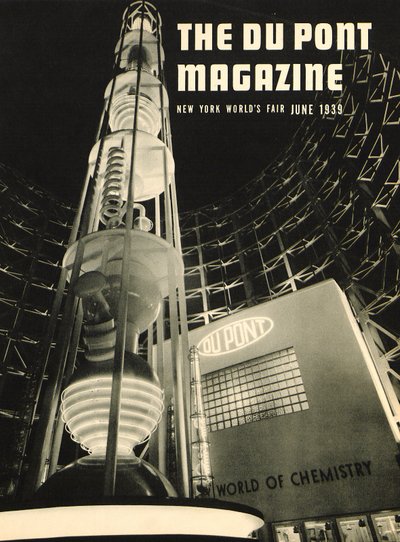 Feira Mundial de Nova York, capa da revista DuPont, junho de 1939 de American School