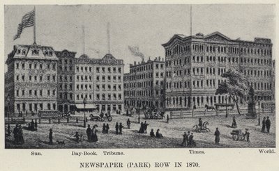 Jornal (Park) Row em 1870 (litho) de American School