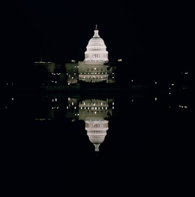 Visão noturna do Capitólio, 1793-1830 de American School