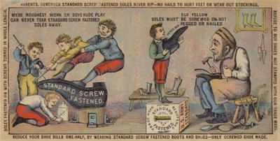 Homem velho, reparar, sapatos de American School