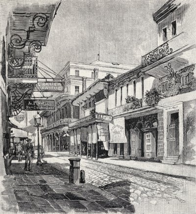 Old St. Louis Hotel, mais tarde The State House, em Nova Orleans, de "The Century Illustrated Monthly Magazine", de maio a outubro de 1883 de American School