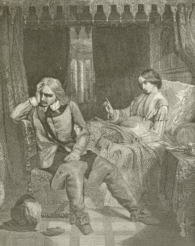 Oliver Cromwell na cama da morte de sua filha de American School
